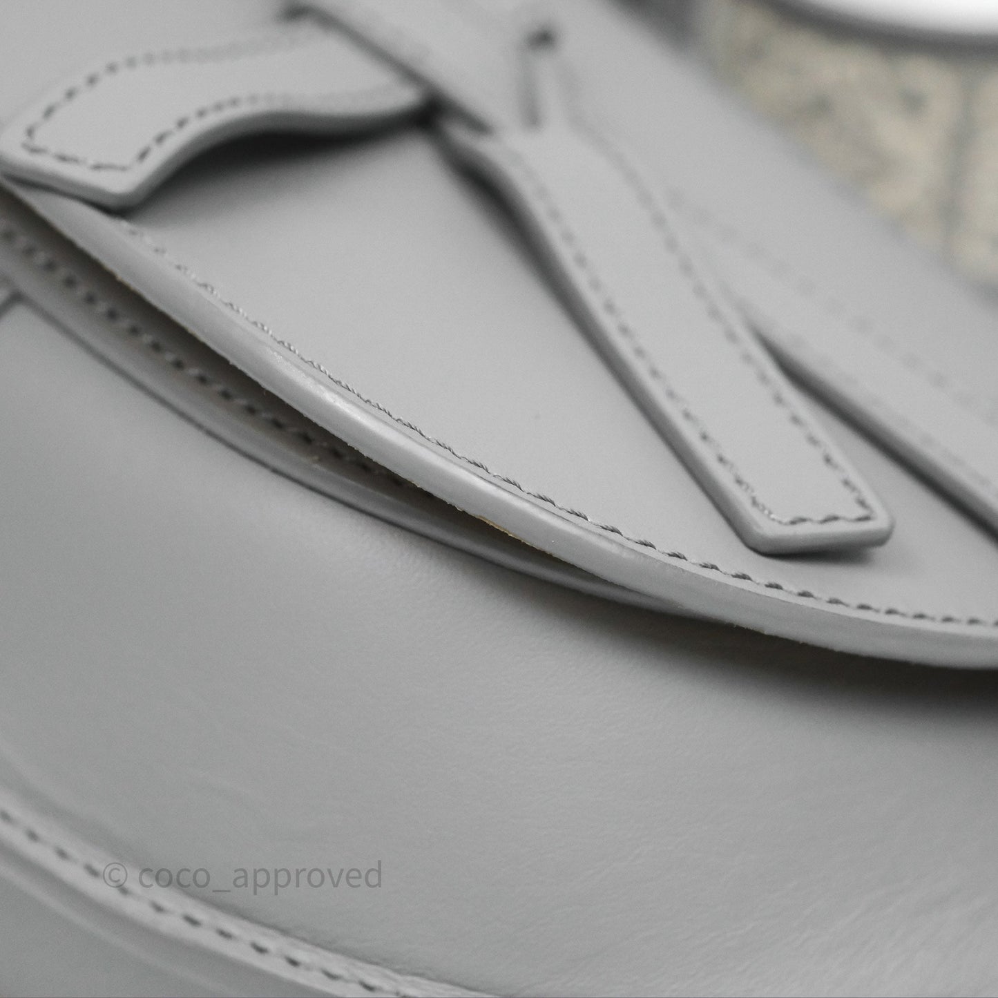 Loewe Mini Gate Dual Bag in Soft Calfskin & Jacquard Strap Light Grey