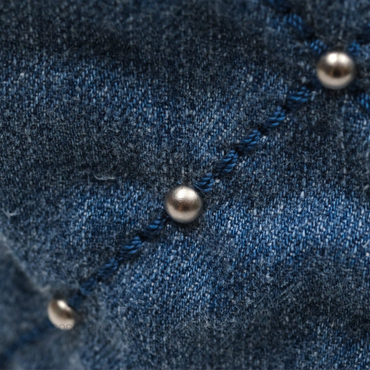 Chanel 22 Small Pearl Studded Denim Silver Hardware