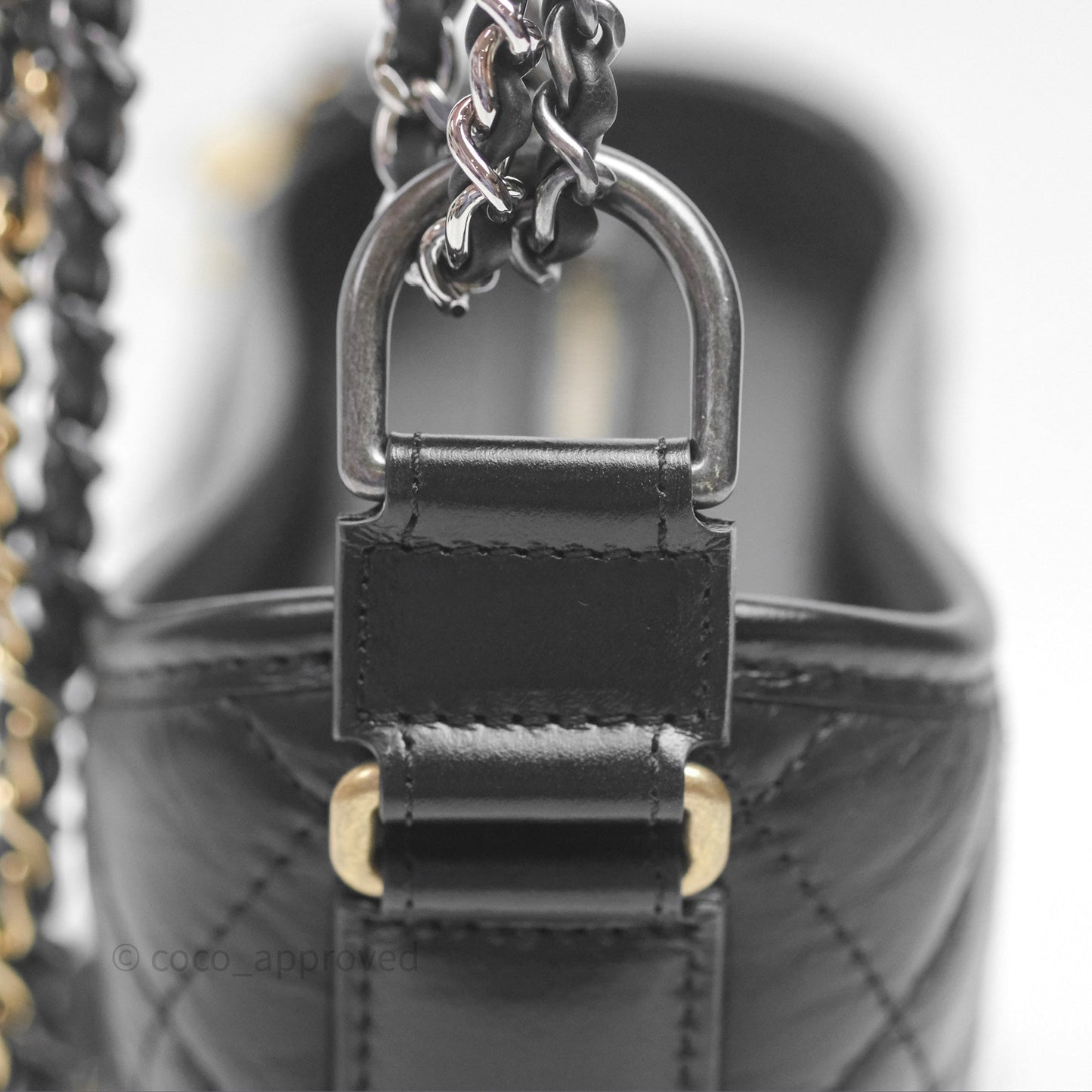 Chanel Small Gabrielle Hobo Quilted Black Aged Calfskin