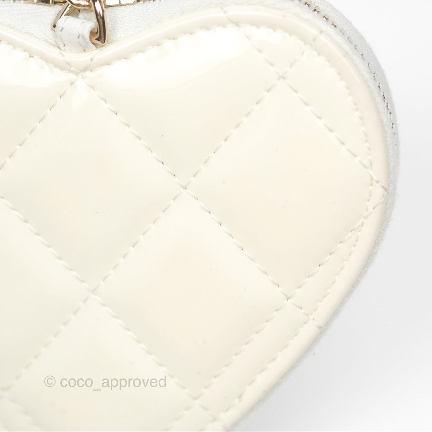 Chanel Heart Clutch with Chain with Coin Purse Black White Patent