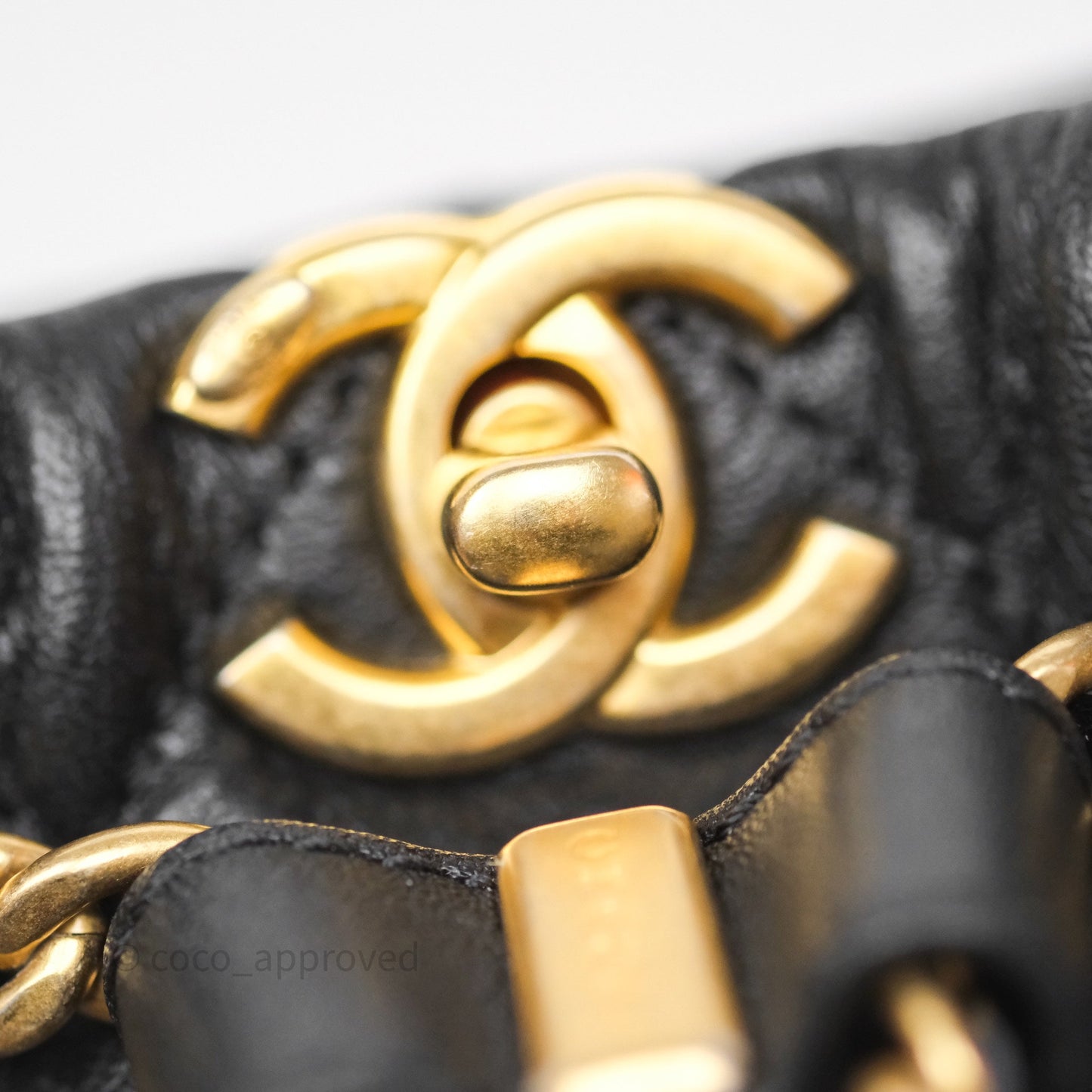 Chanel Mini Backpack Black Crumpled Calfskin Aged Gold Hardware 23A