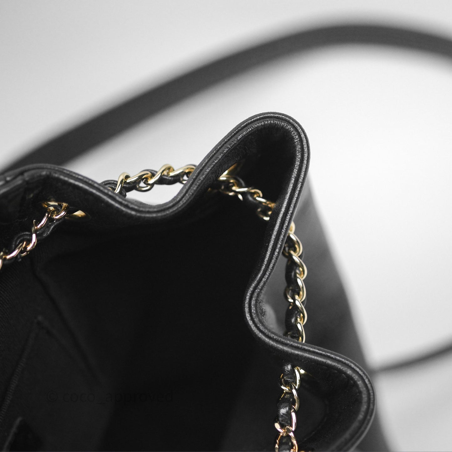Chanel Quilted Small Duma Drawstring Backpack Black Calfskin Gold Hardware