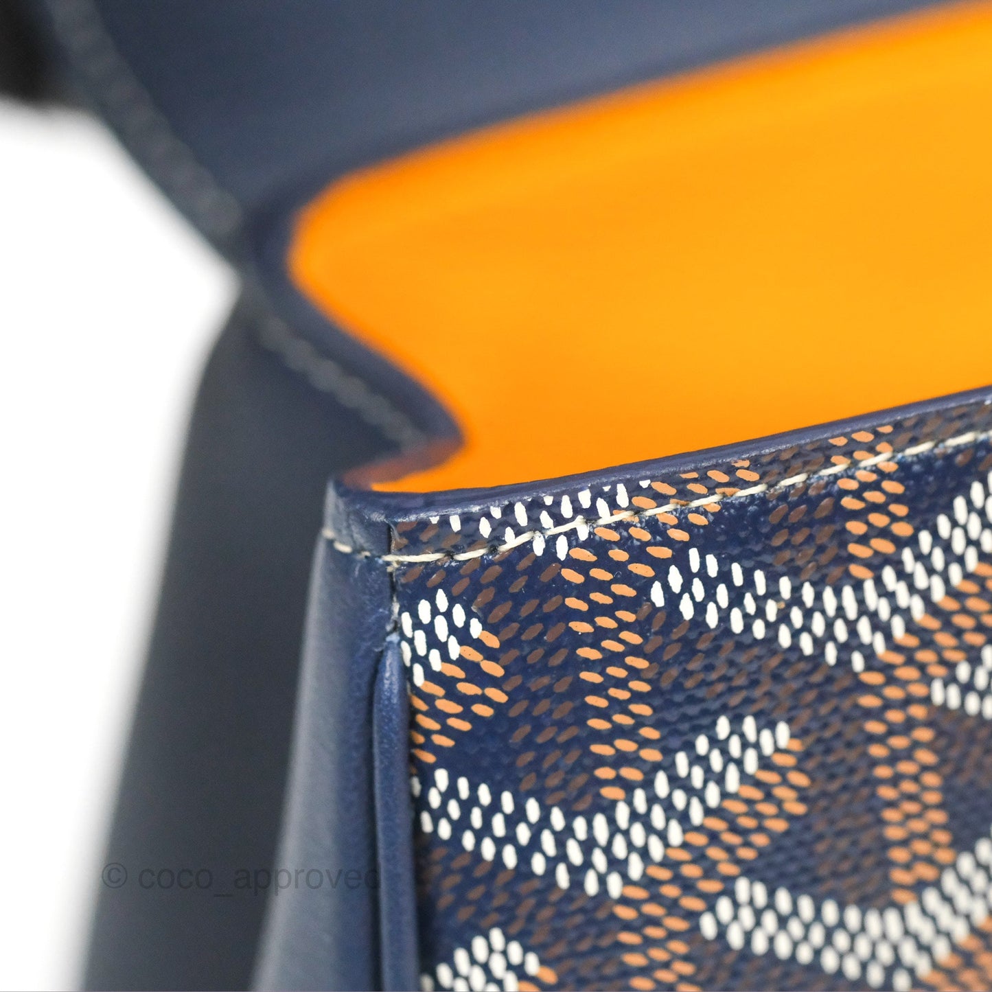 Goyard Saïgon Mini Bag Navy Goyardine Canvas/Chevroches Calfskin