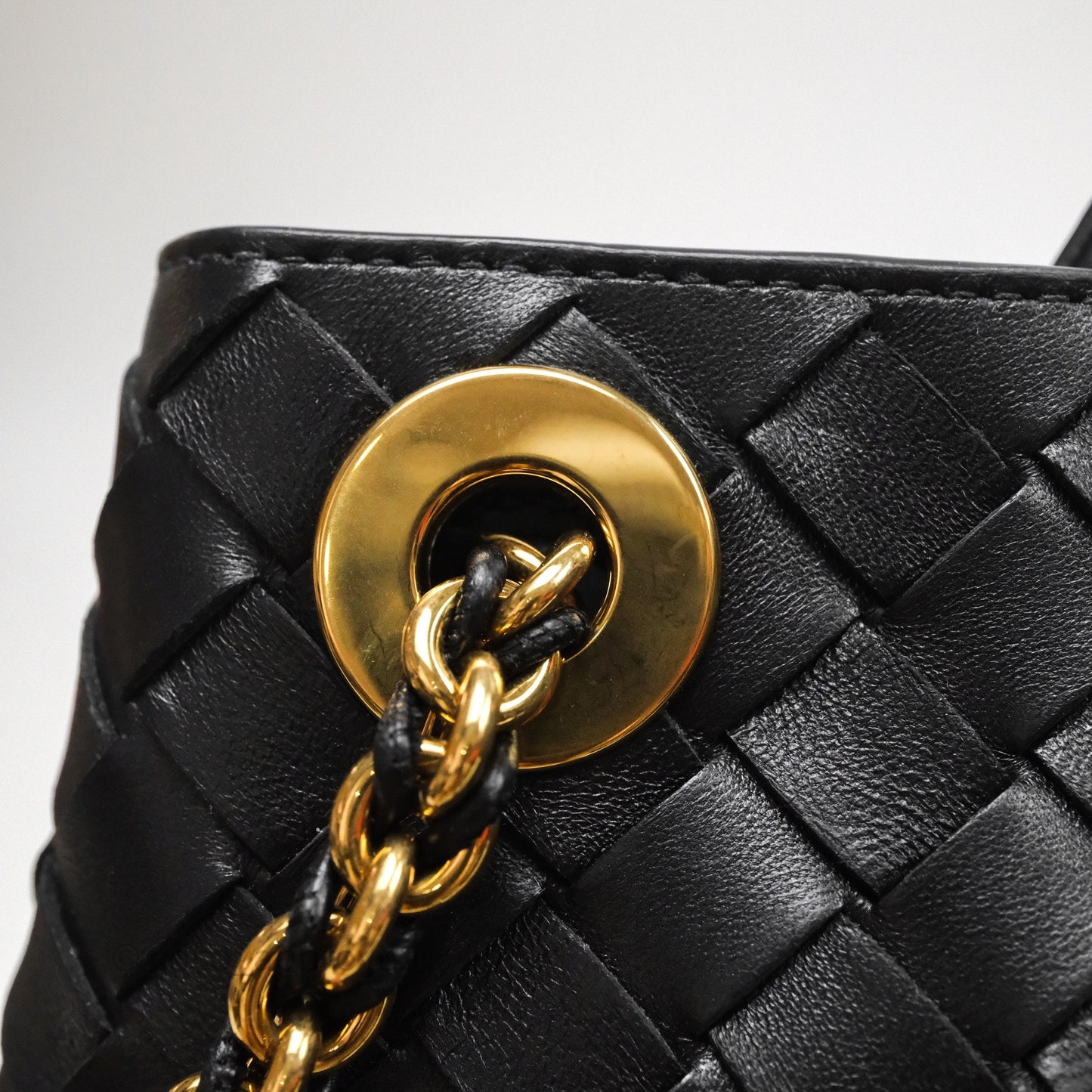 Bottega Veneta Small Andiamo Bag Black Intrecciato Lambskin