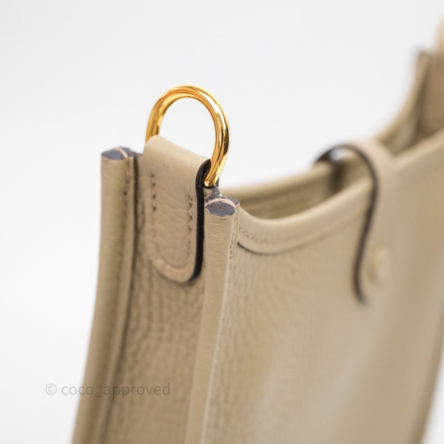 Hermès Mini Evelyne 16 Beige Marfa 8Q Clemence Gold Hardware