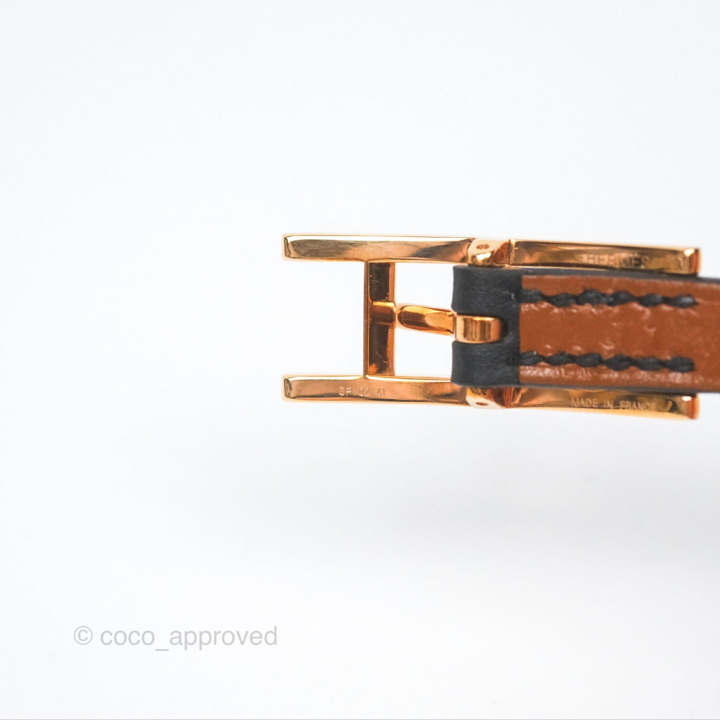 Hermès Behapi Double Tour Bracelet in Noir Swift Rose Gold Hardware