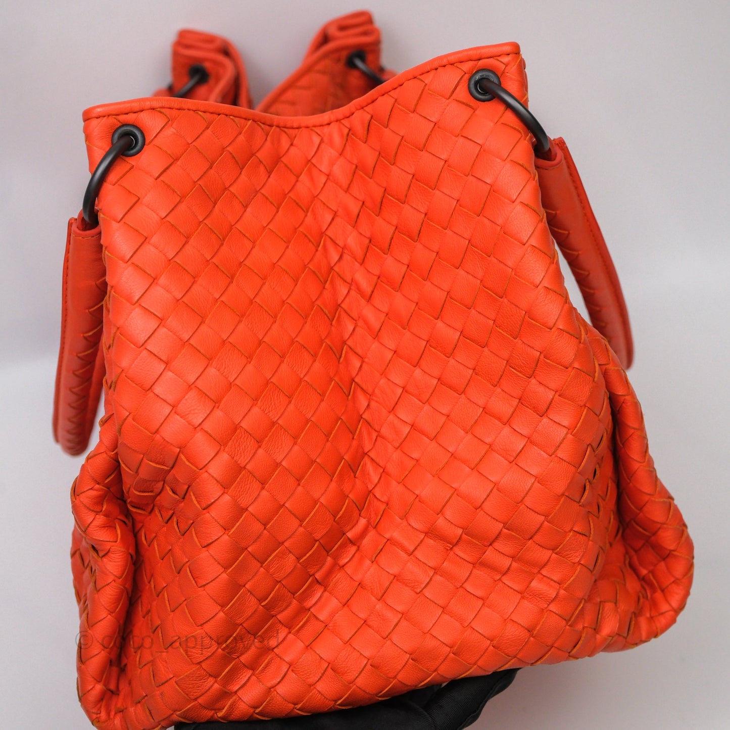 Bottega Veneta Nappa Intrecciato Parachute Tote Bag Orange
