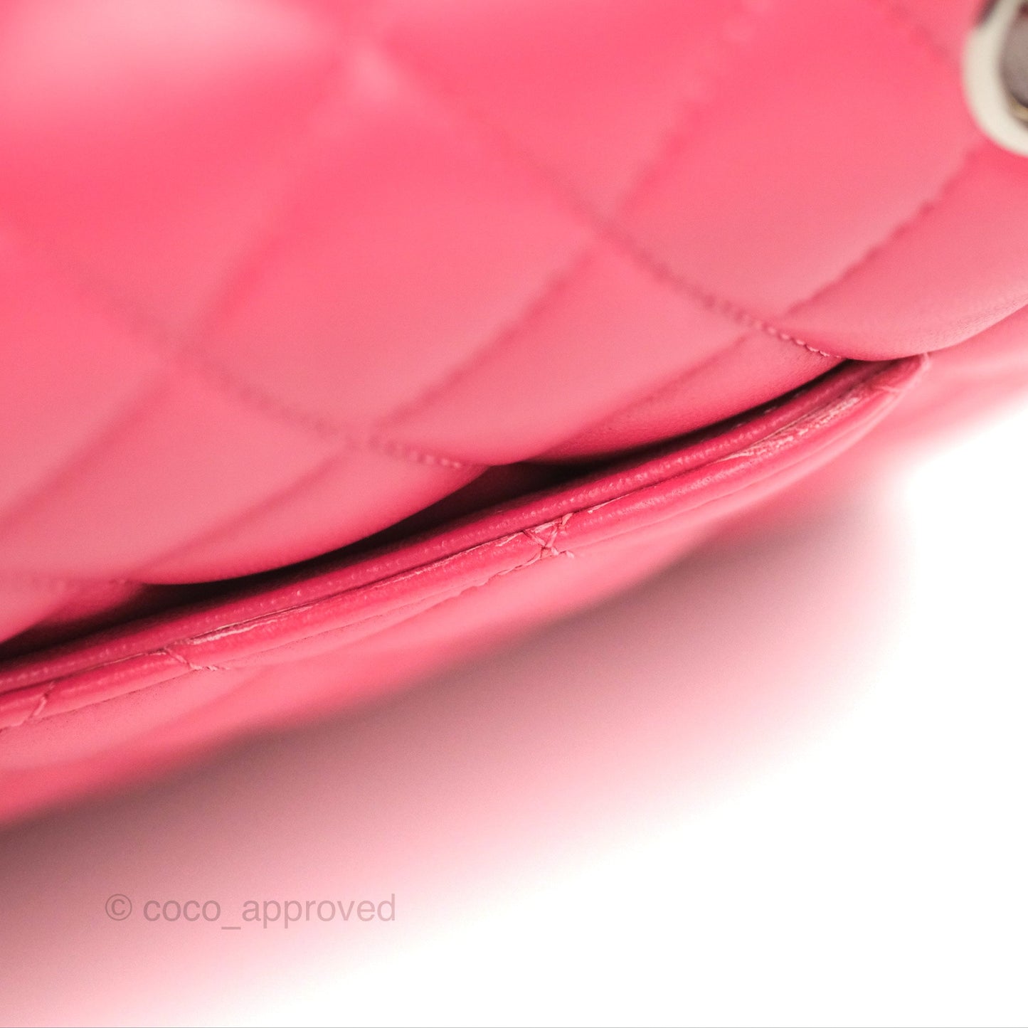 Chanel Classic M/L Medium Flap Quilted Pink Lambskin Silver Hardware