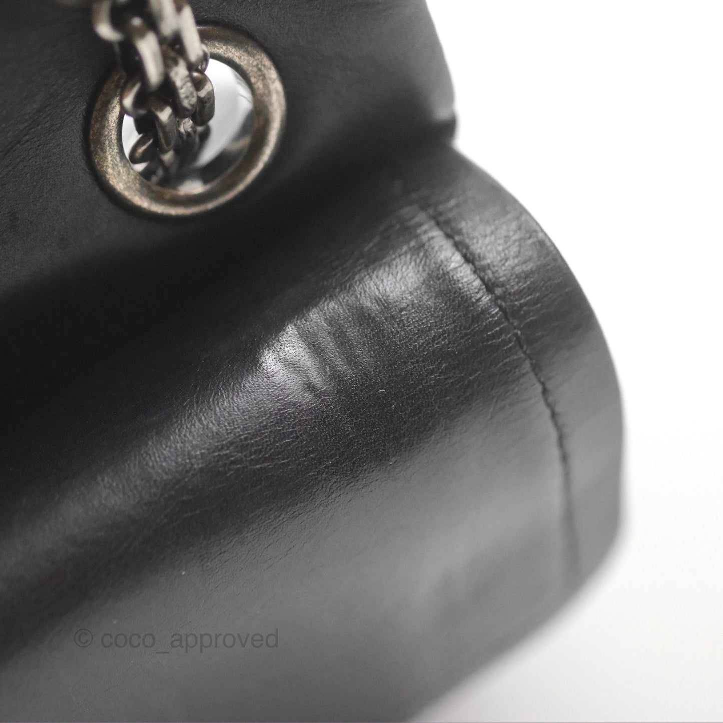 Chanel Mini Reissue 224 Black Aged Calfskin Ruthenium Hardware