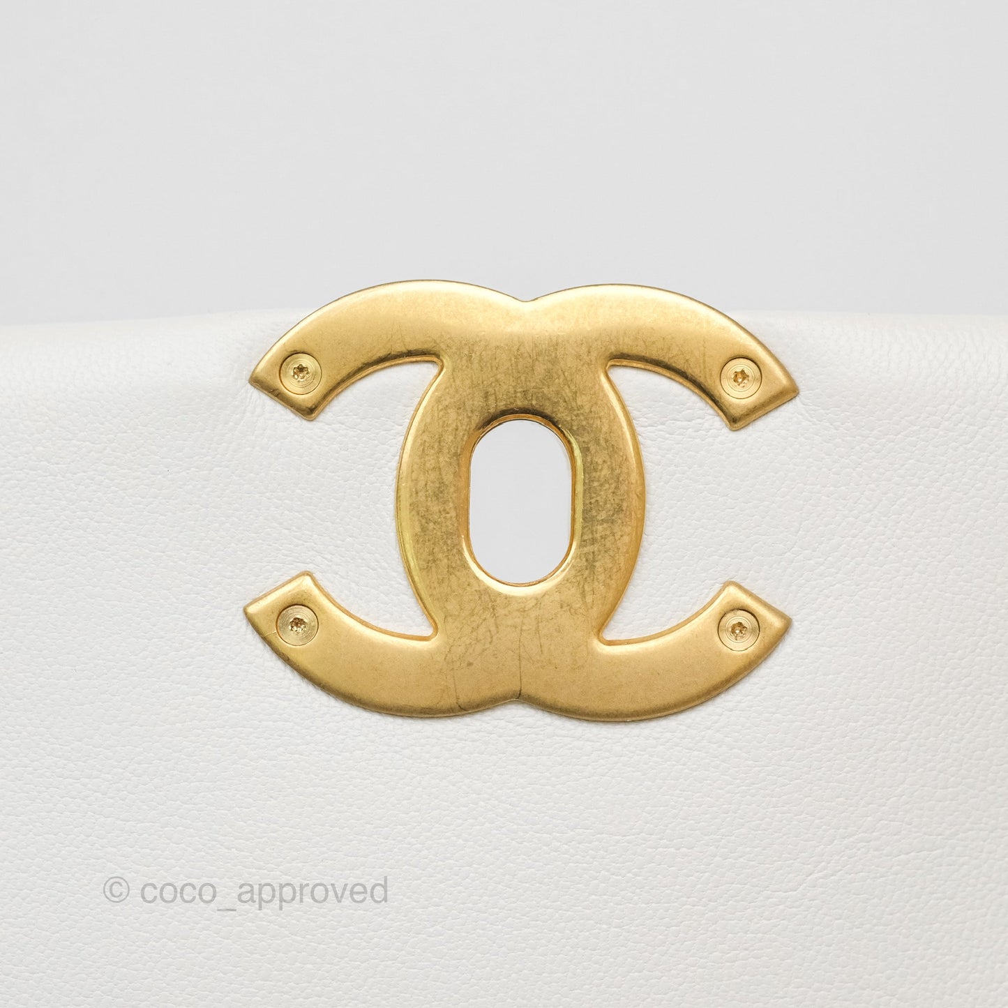Chanel 19 Small Pearly White Mixed Hardware