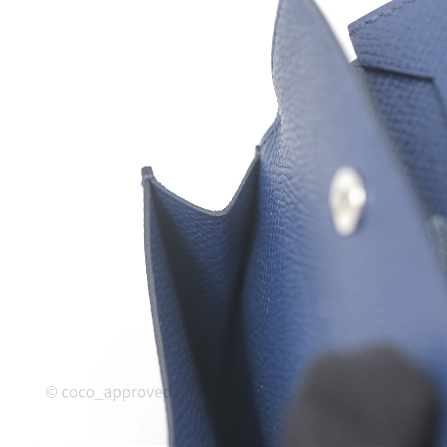 Hermès Bearn Mini Wallet Bleu Saphir 73 Epsom Palladium Hardware
