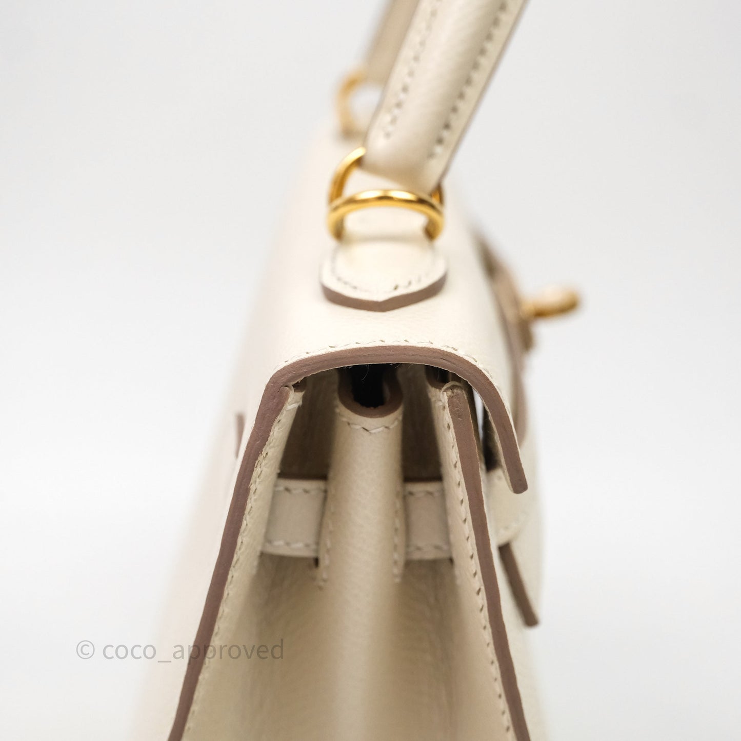 Hermes Kelly 25 Craie Epsom Gold Hardware