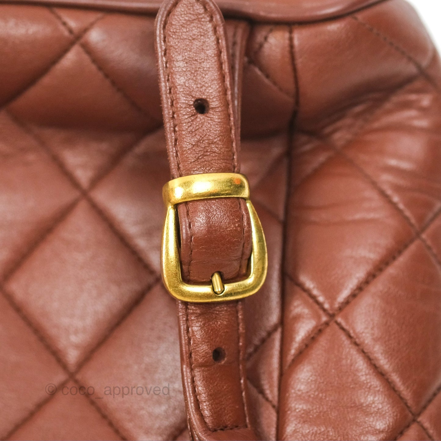 Chanel Vintage CC Duma Backpack Brown Lambskin 24K Gold Hardware