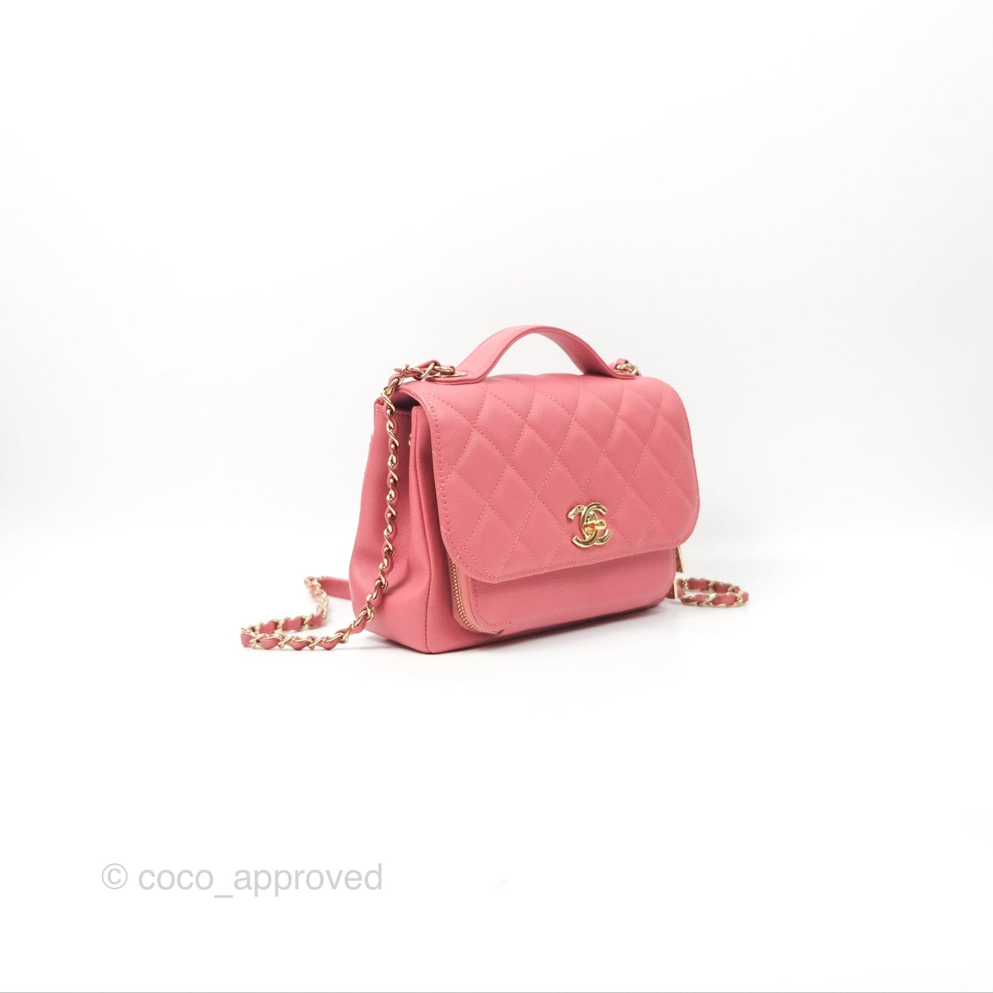 Chanel Quilted Medium Business Affinity Flap Pink Caviar Gold Hardware