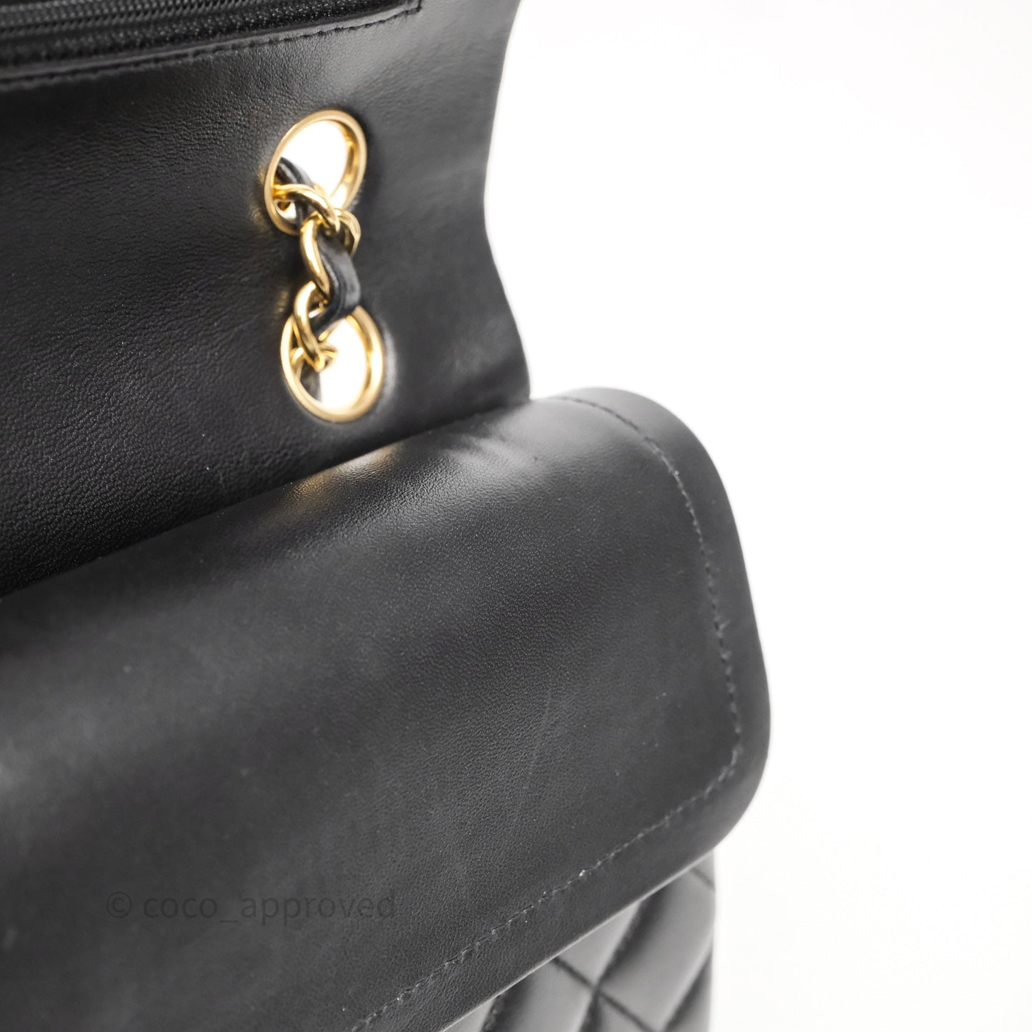 Chanel Classic M/L Medium Flap Quilted Black Lambskin Gold Hardware