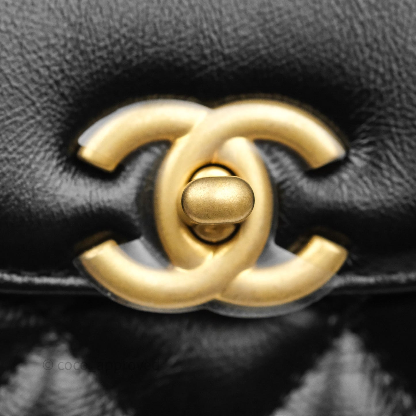 Chanel Kelly Bag Quilted Black Shiny Crumpled Calfskin Aged Gold Hardware