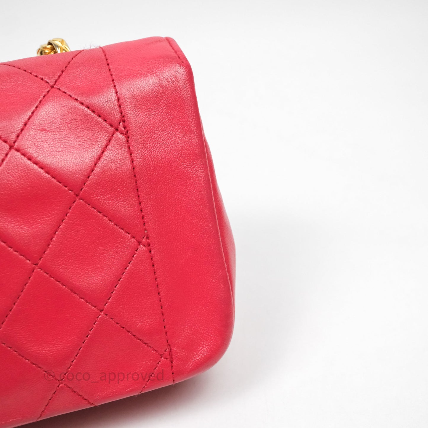 Chanel Vintage Mini Bijoux Chain Flap Bag Red Gold Hardware