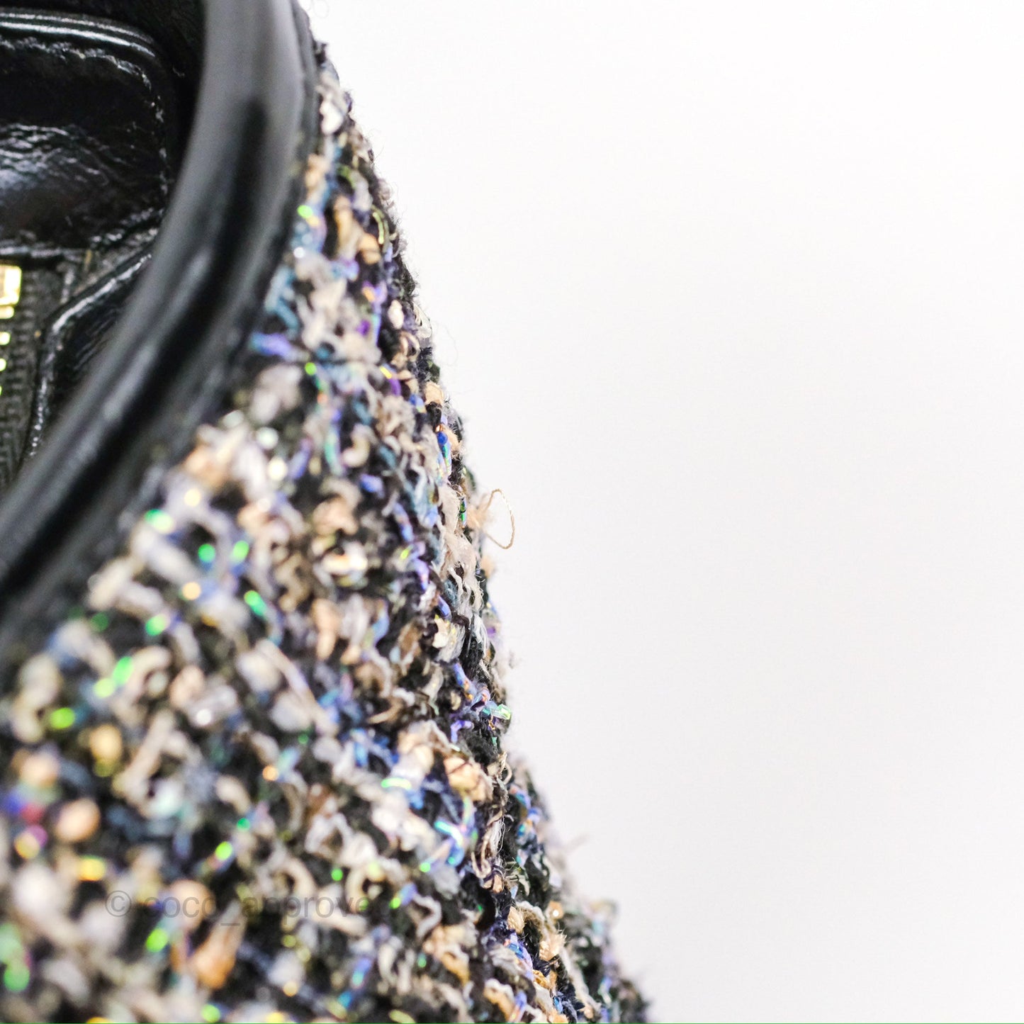Chanel Large Gabrielle Tweed Green Black Calfskin