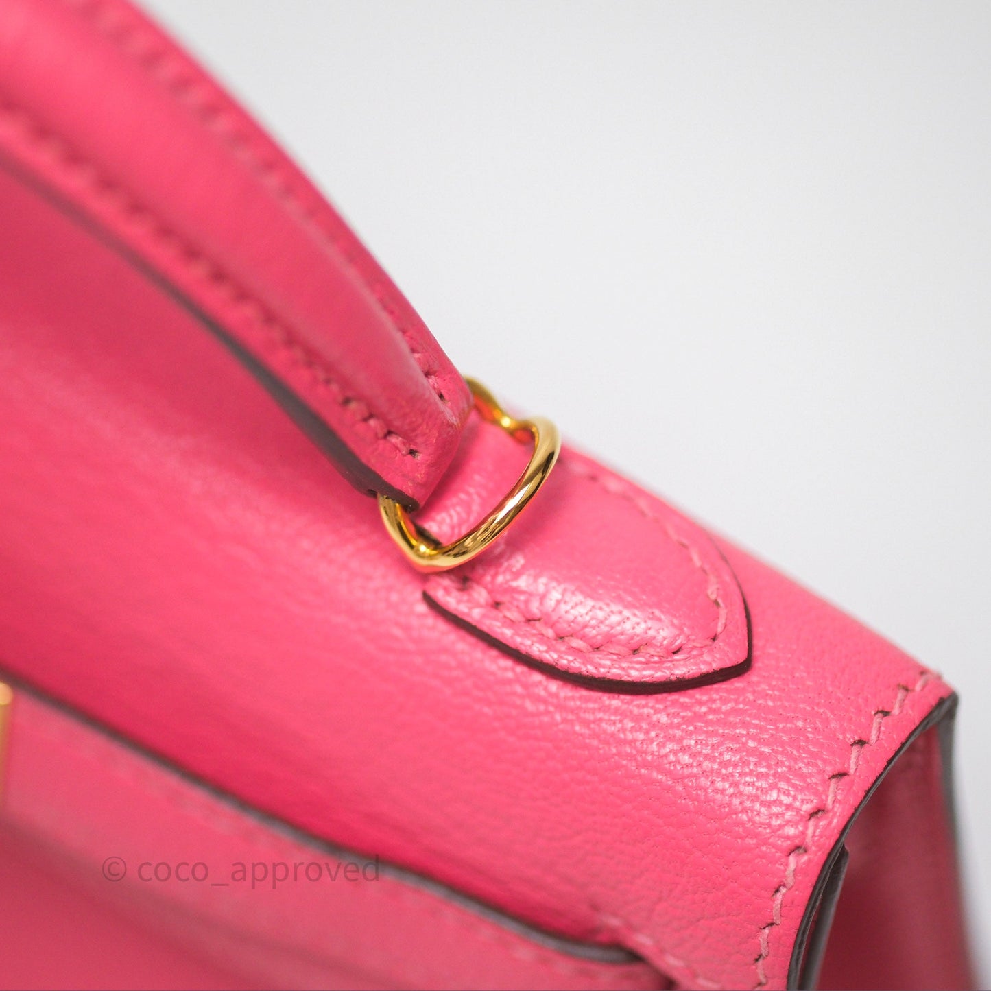 Hermès Mini Kelly II Rose Lipstick U5 Chevre Mysore Gold Hardware