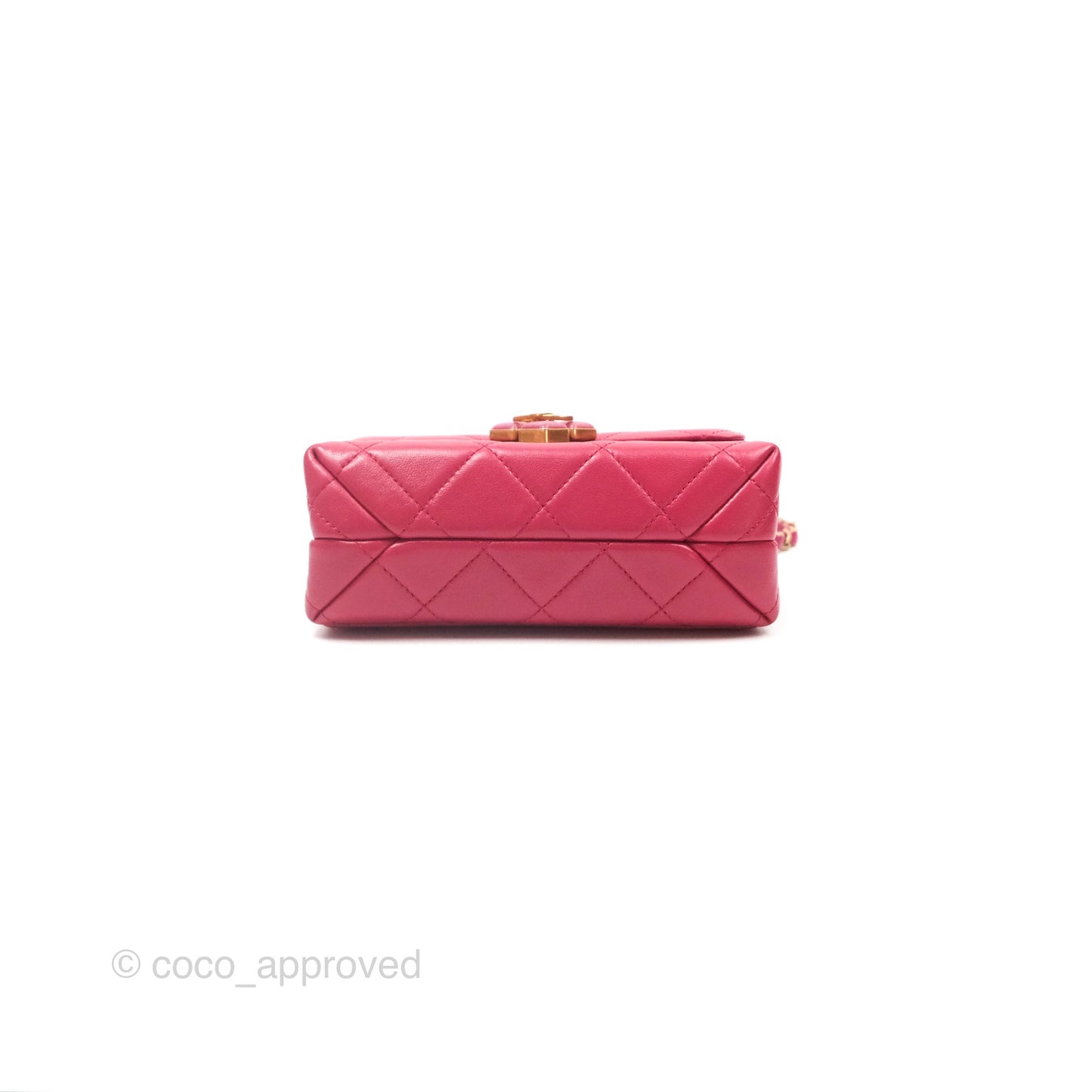 Chanel Diamond Lock CC Flap Bag Pink Lambskin Gold Hardware