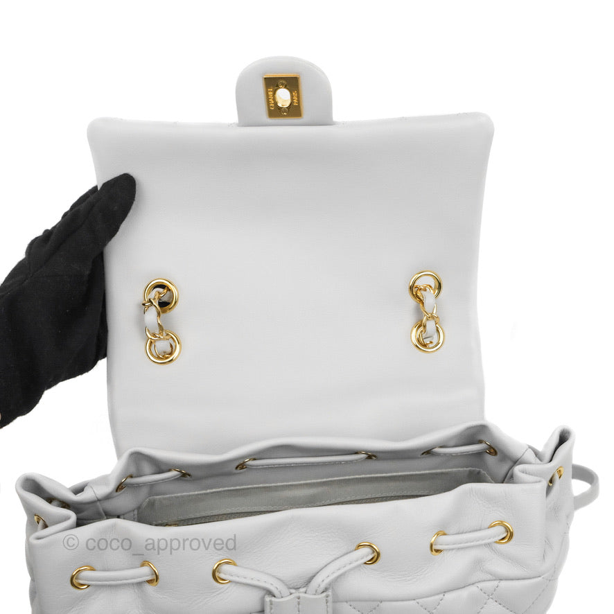 Chanel Large Quilted Urban Spirit Backpack Grey Gold Hardware