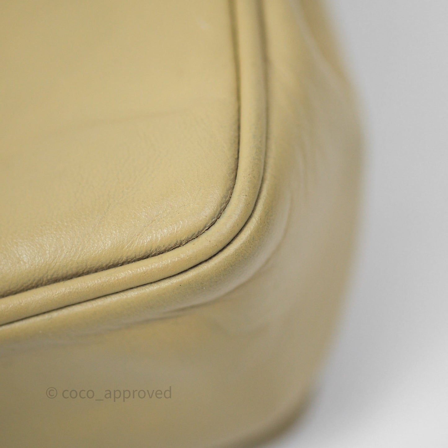 Chanel Vintage CC Flap Bag Beige Lambskin Gold Hardware