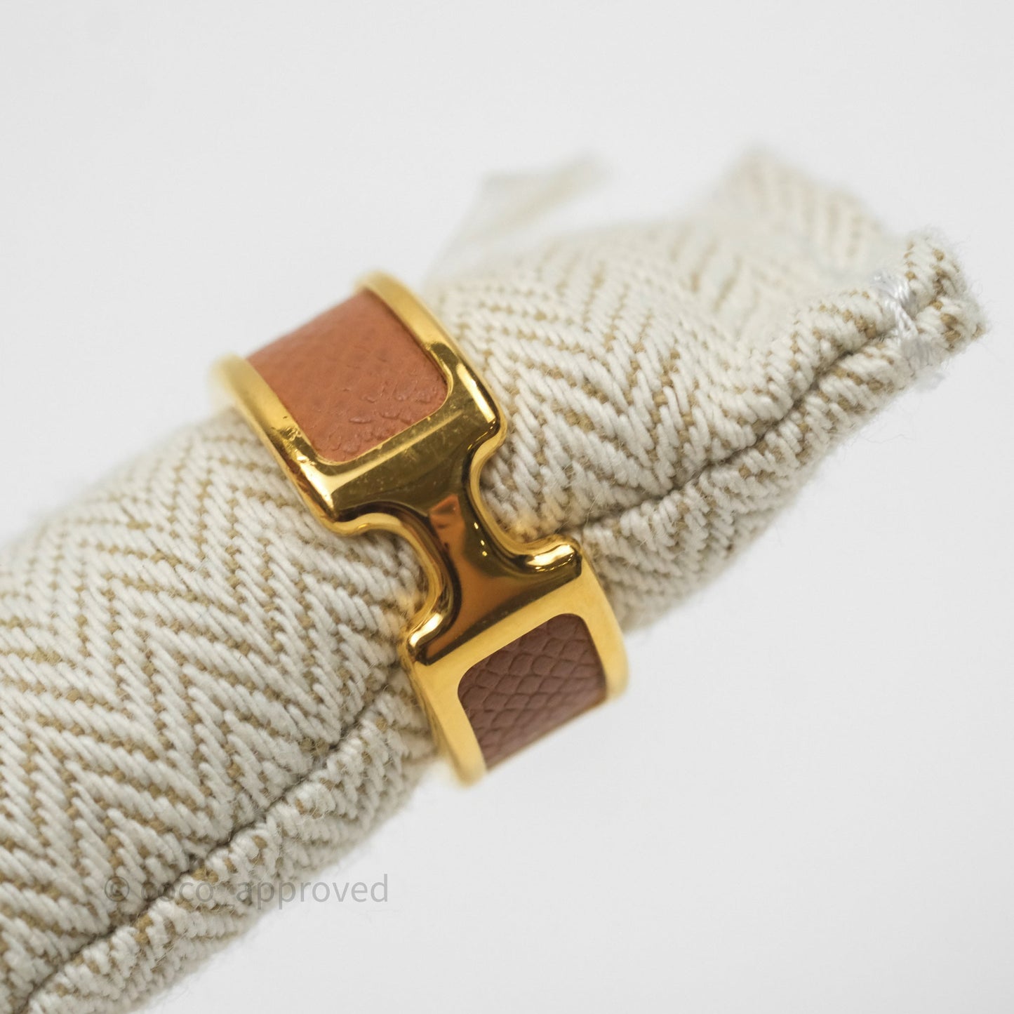Hermès Olympe Ring Small Model Gold 37 Epsom Gold Hardware