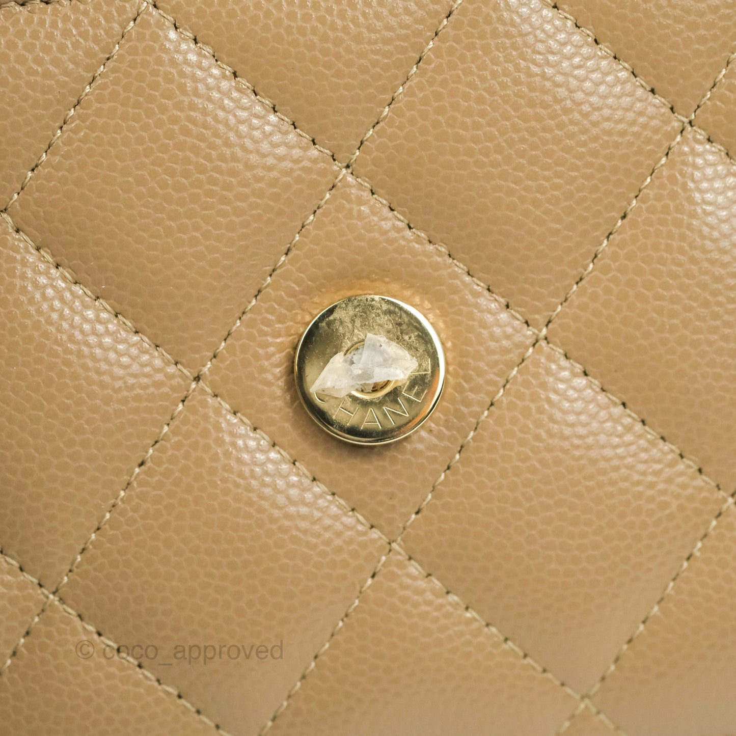 Chanel Quilted Classic Wallet on Chain WOC Dark Beige Caviar Gold Hardware