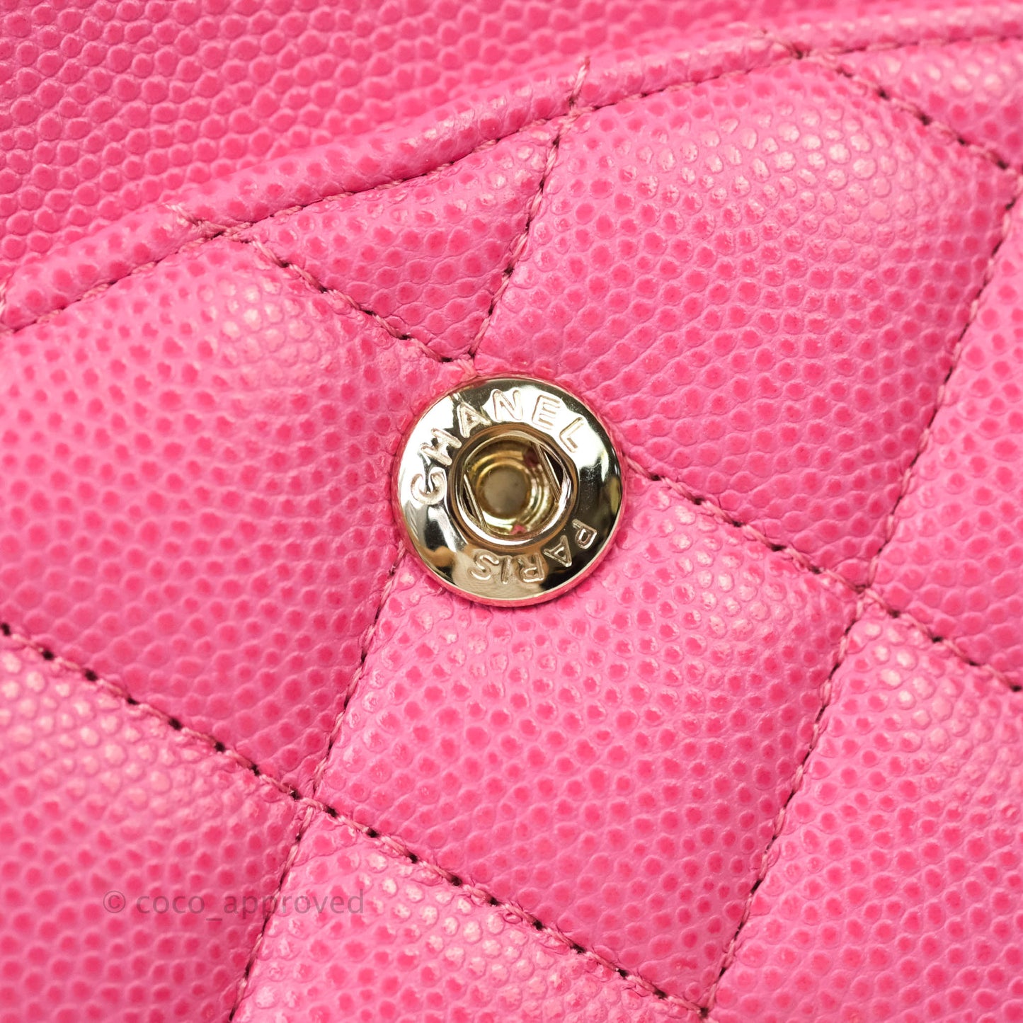 Chanel Classic M/L Medium Double Flap Pink Caviar Gold Hardware