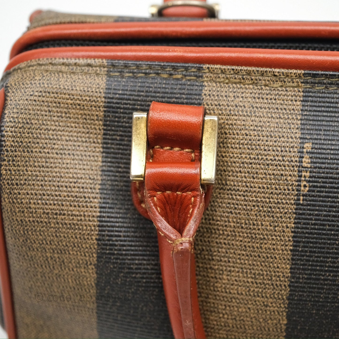 Fendi Mini Vintage Striped Boston Bag