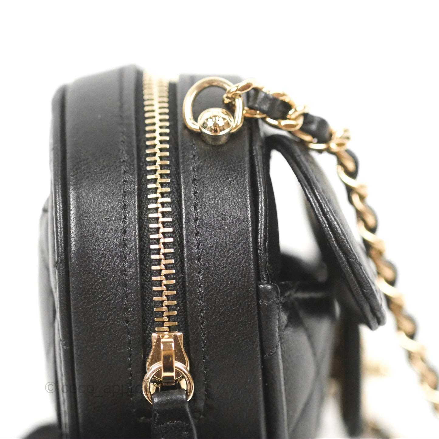 Chanel Small Heart Bag Black Lambskin Gold Hardware 22S