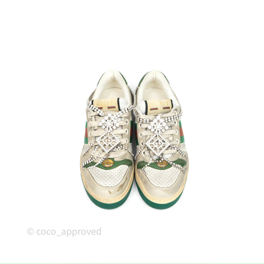 Gucci Crystals Embellished Low Top Sneakers Size 37