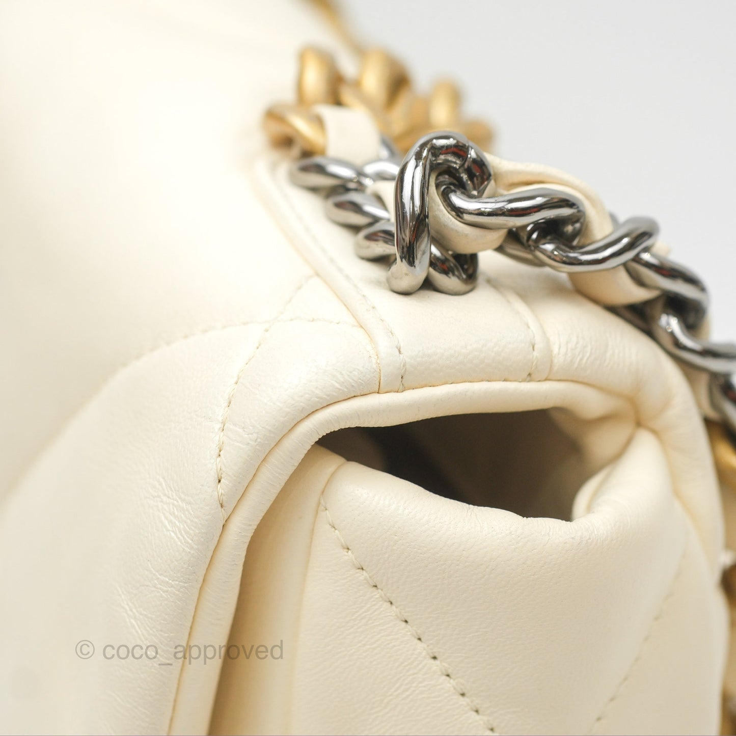 Chanel 19 Small Ivory Cream Mixed Hardware