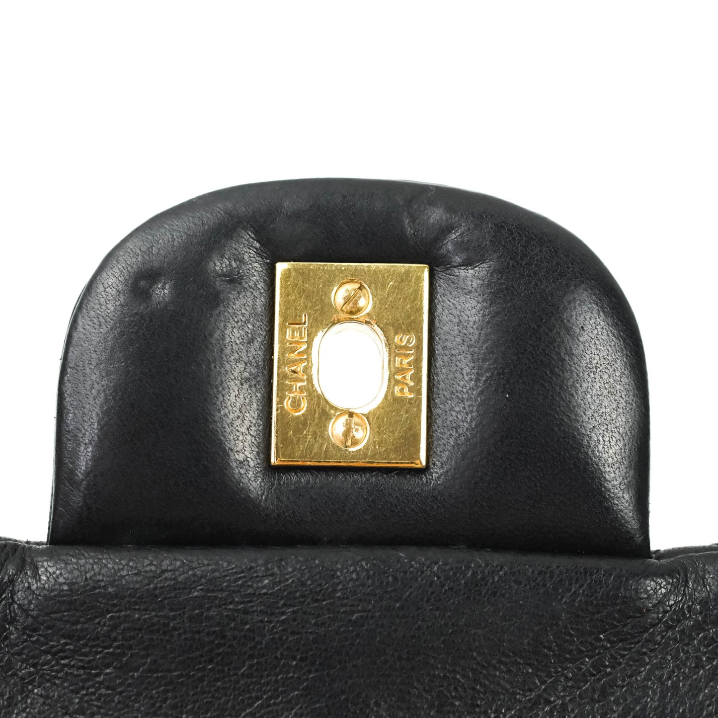 Chanel Single Flap Maxi Lambskin Black Gold Hardware