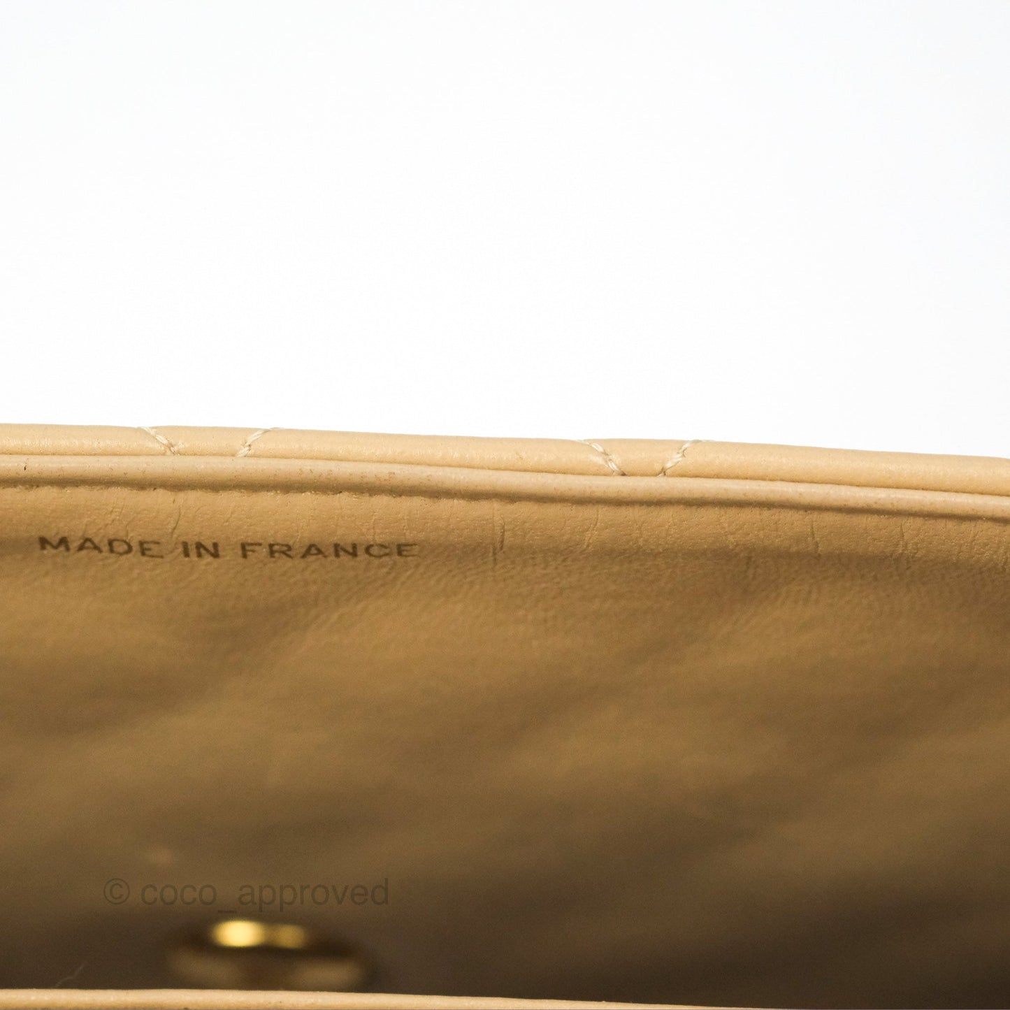Chanel Vintage Square Flap Bag Beige Lambskin 24K Gold Hardware