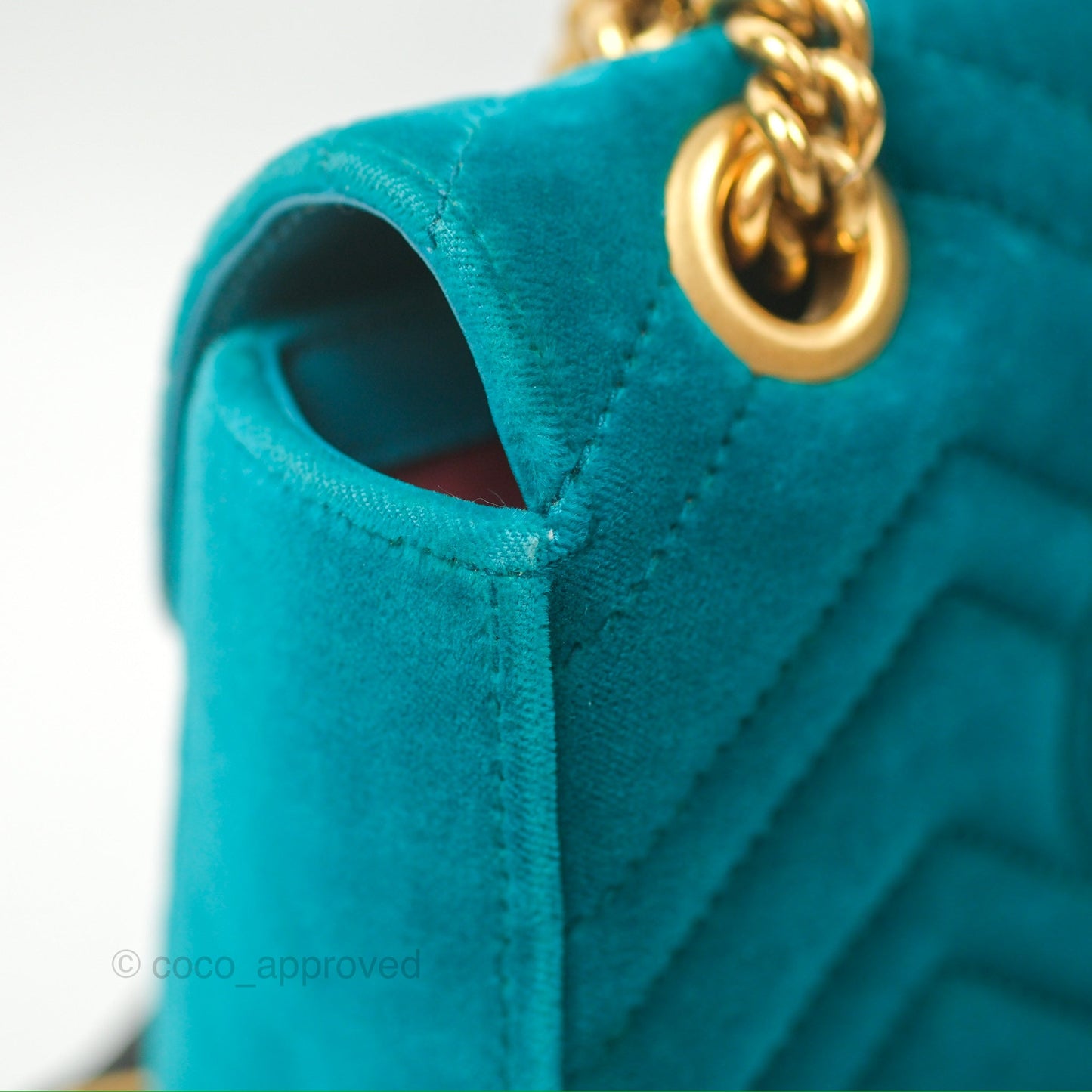 Gucci Mini Marmont Velvet Green Gold Hardware