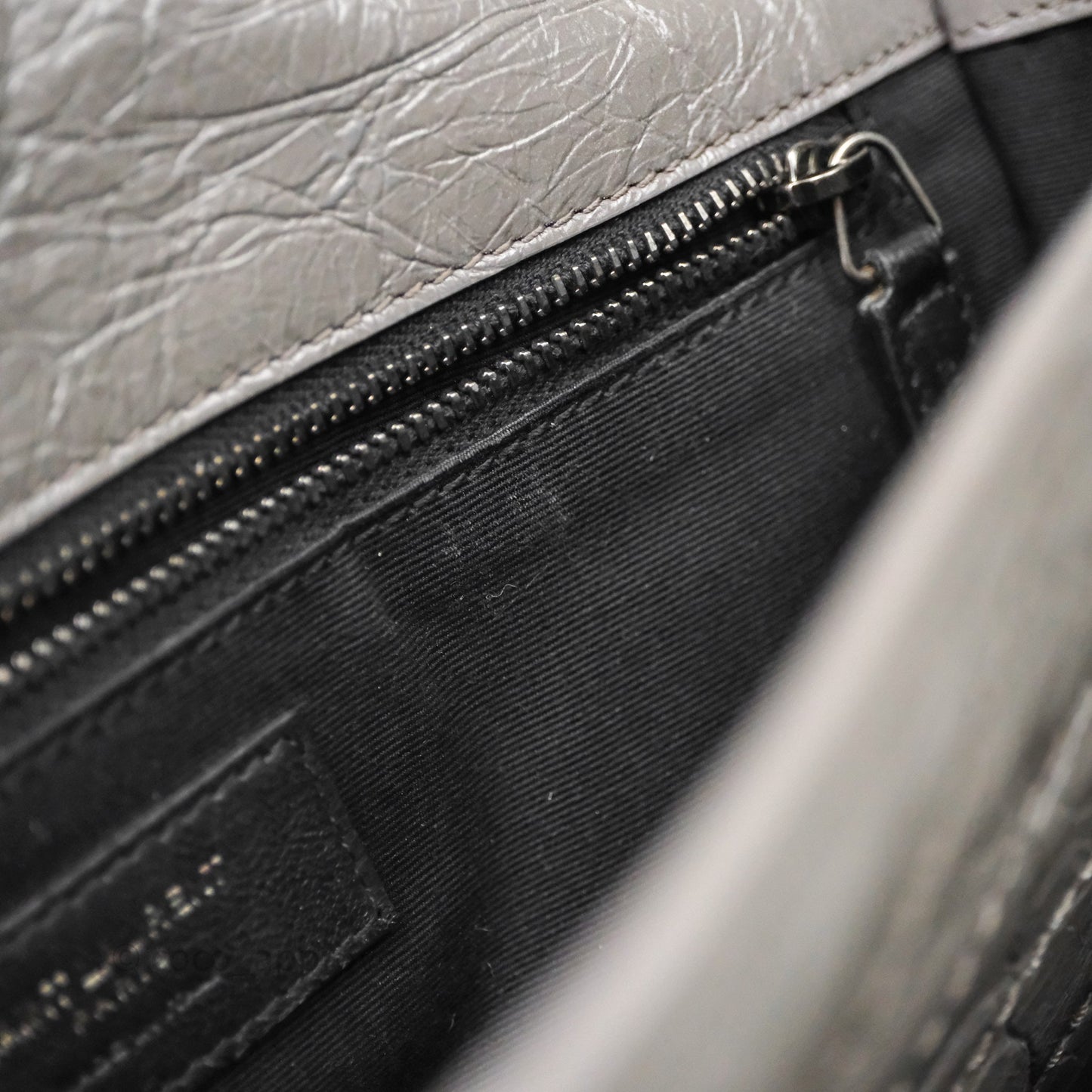 Saint Laurent Medium Niki Chain Bag Crinkled Calfskin Grey
