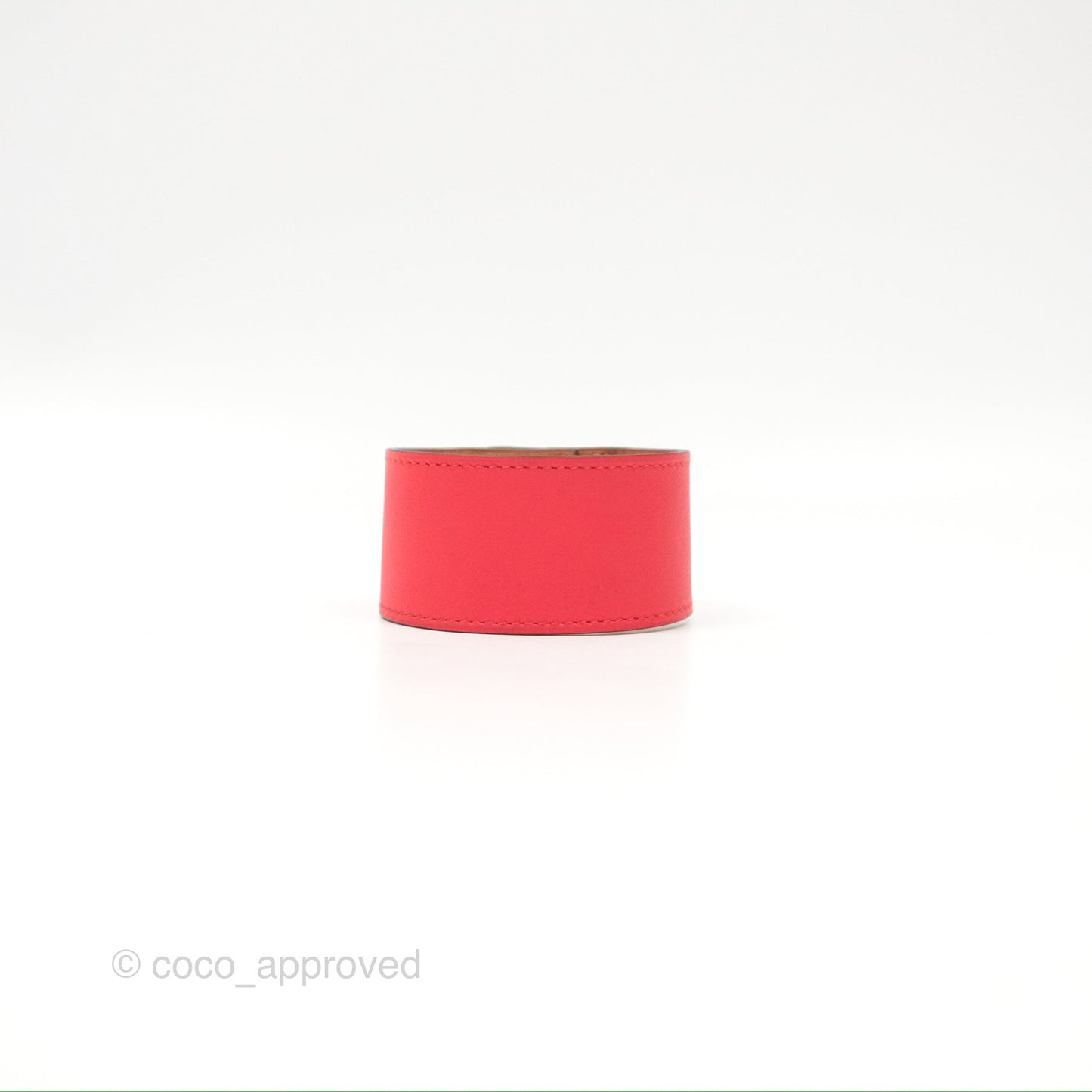 Hermes Kelly Dog Bracelet Red Swift Palladium Hardware