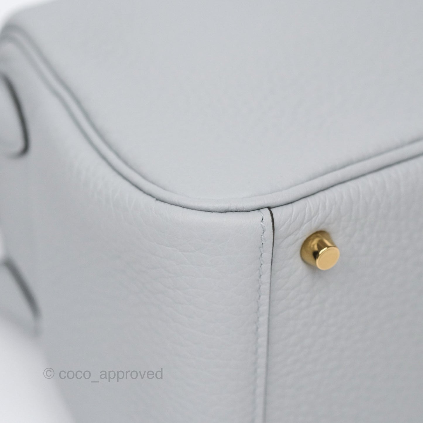 Hermès Mini Lindy 20 Blue Glacier 8U Clemence Gold Hardware