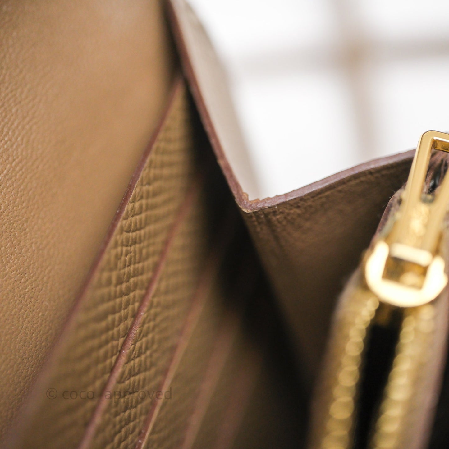 Hermès Constance To Go Wallet Etoupe 18 Epsom Gold Hardware