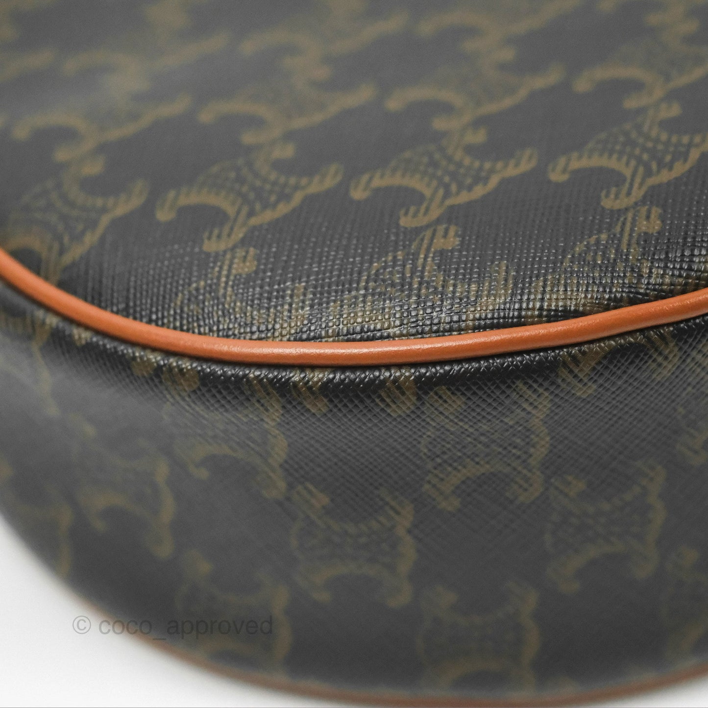 Celine Ava Bag In Triomphe Canvas Calfskin Tan