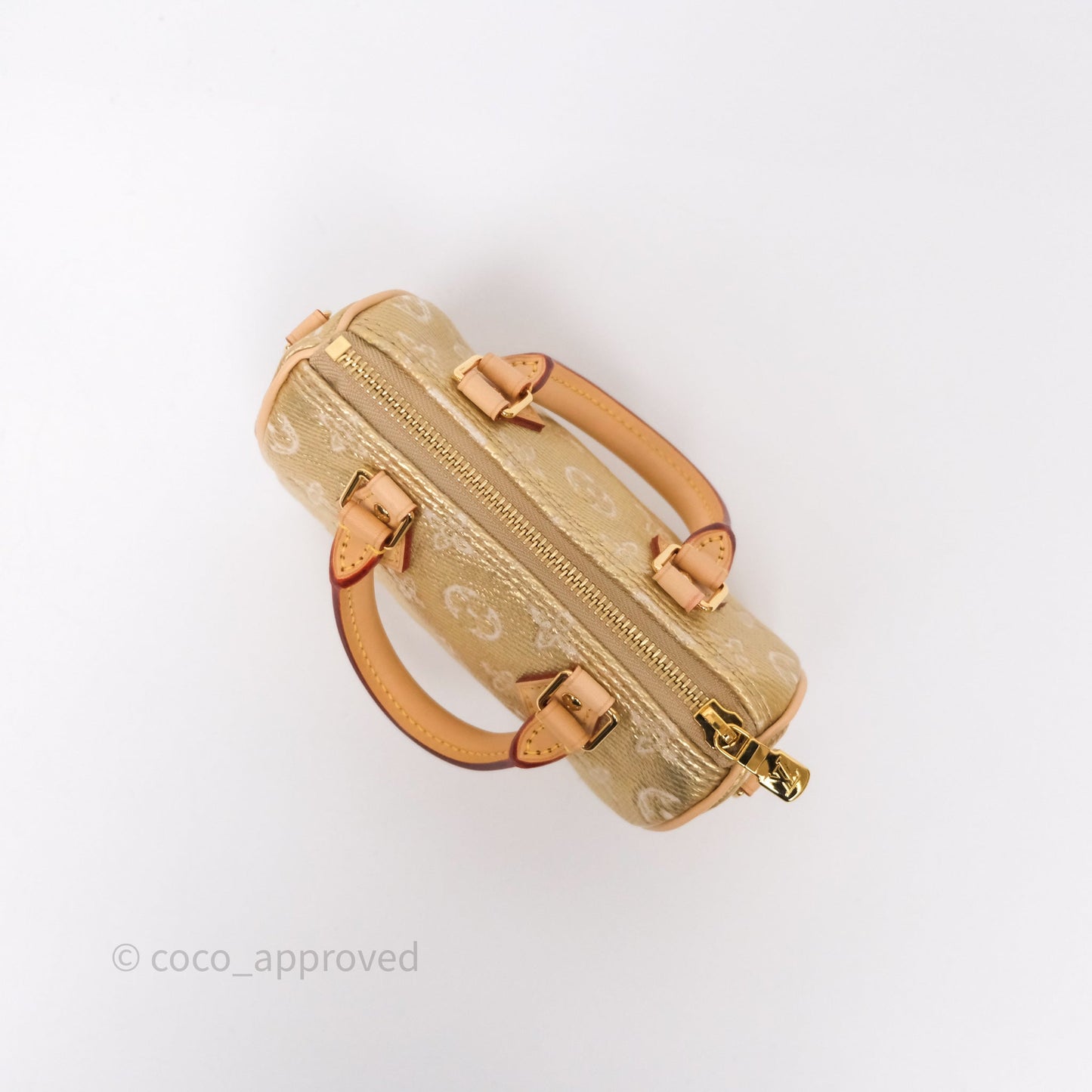 Louis Vuitton Nano Speedy Monogram Gold Jacquard Fabric