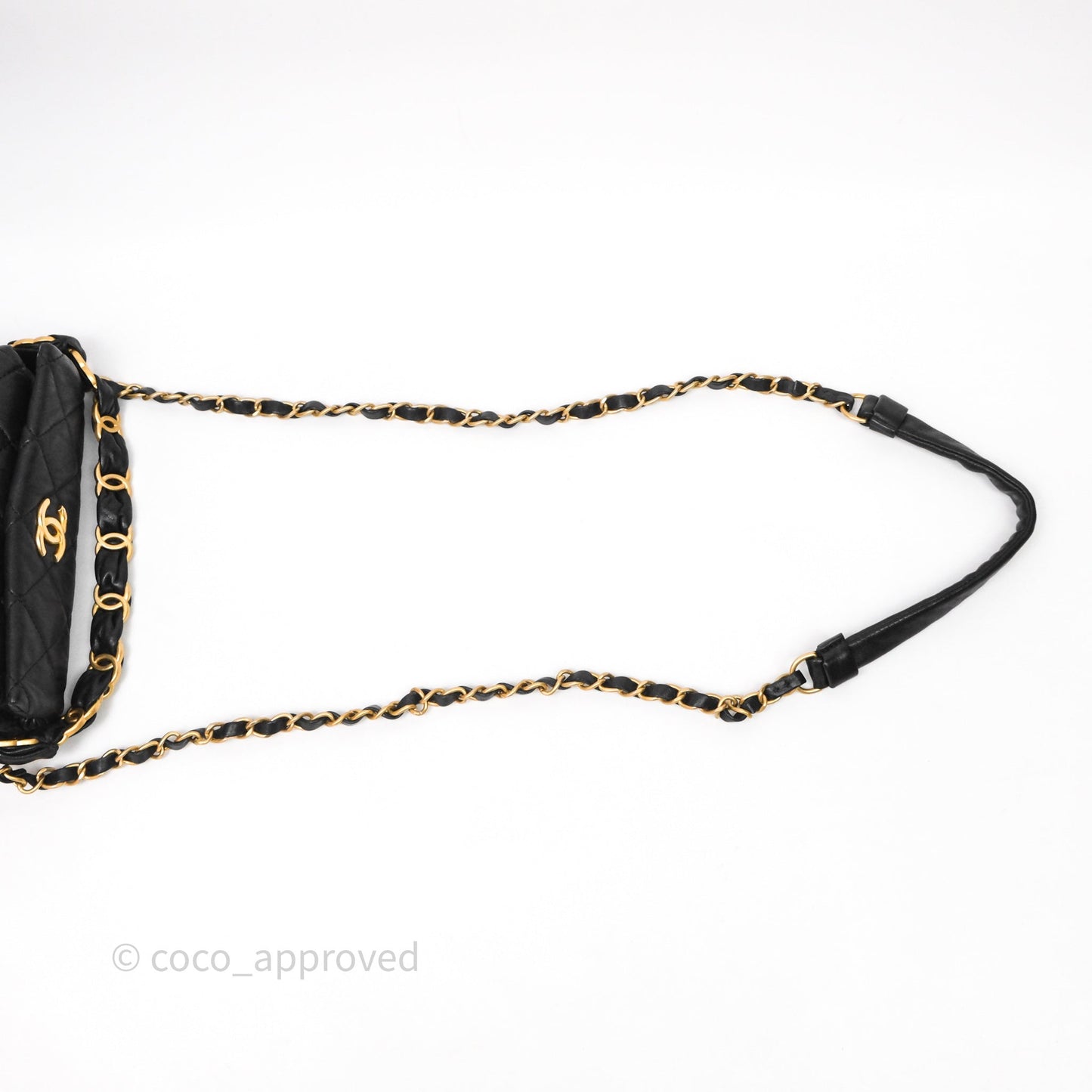 Chanel Small Hobo Bag Crumpled Black Lambskin Aged Gold Hardware