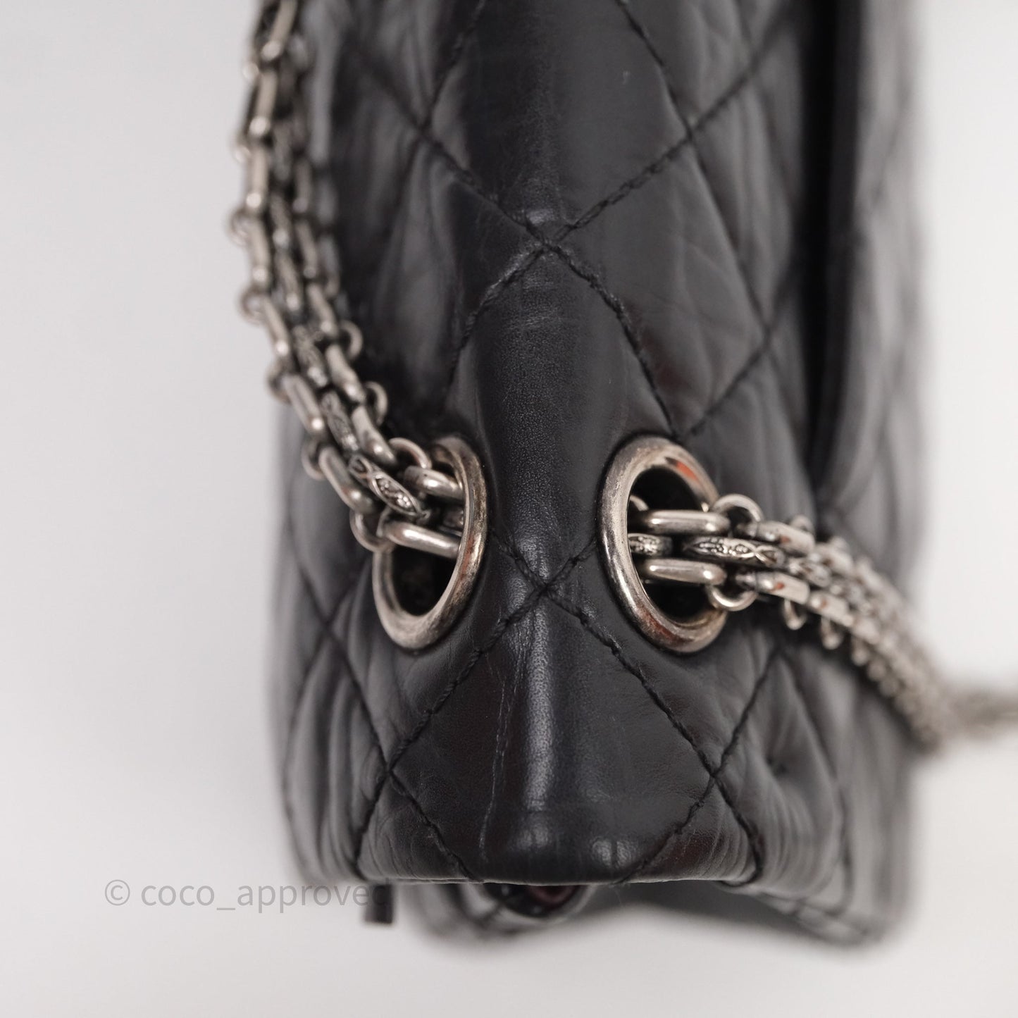 Chanel Reissue 225 Quilted Black Crumple Calfskin Ruthenium Hardware