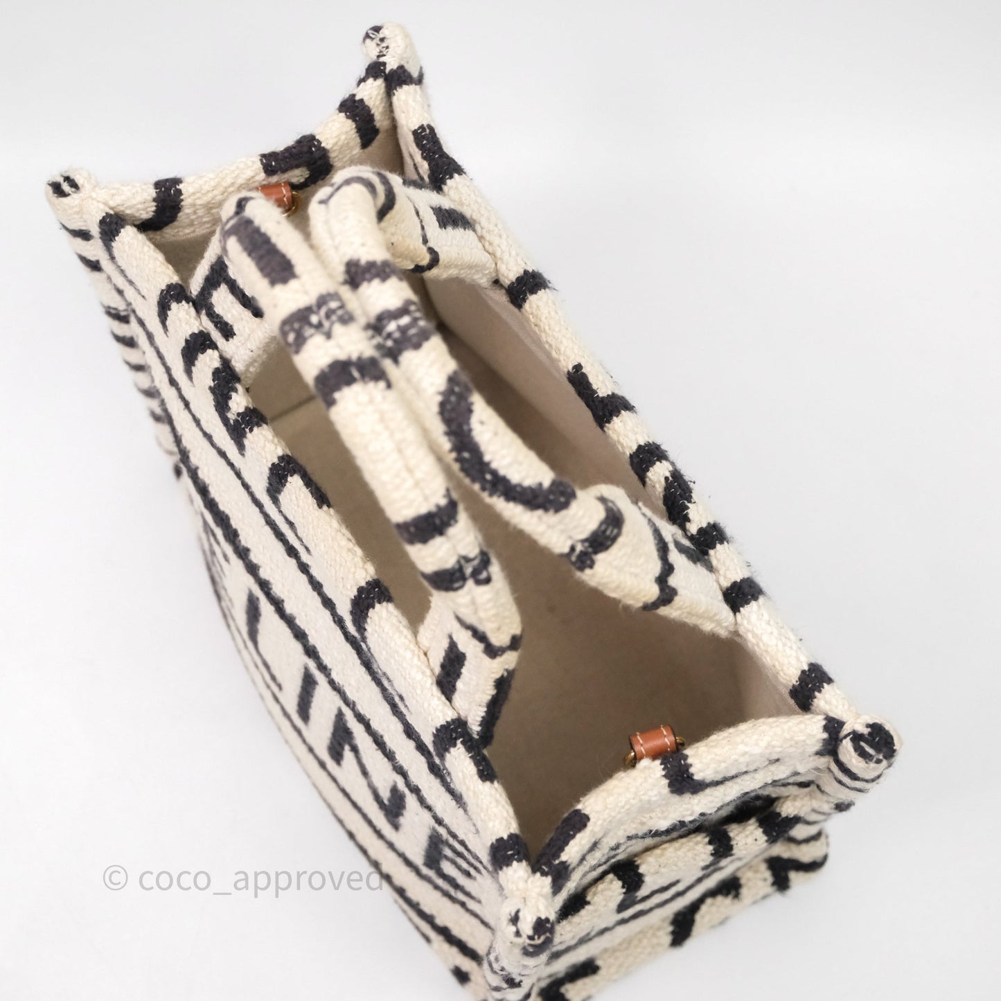 Celine Small Cabas Thais Textile with Celine All-Over White