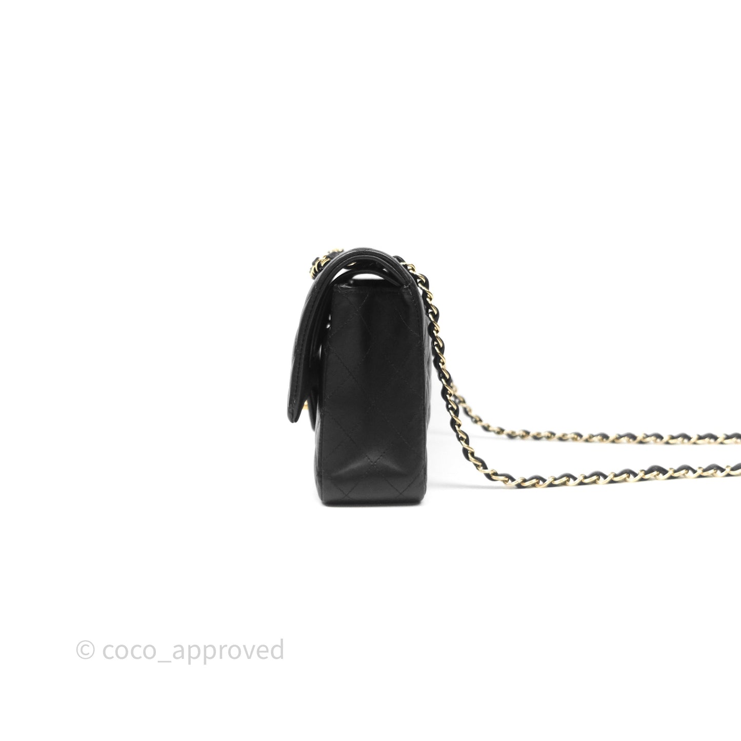 Chanel Classic M/L Medium Flap Quilted Black Lambskin Gold Hardware
