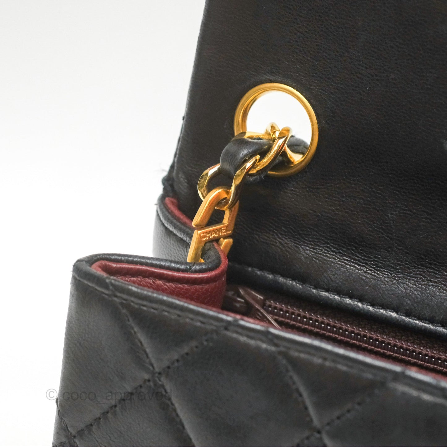 Chanel Vintage Mini Square Black Lambskin 24K Gold Hardware