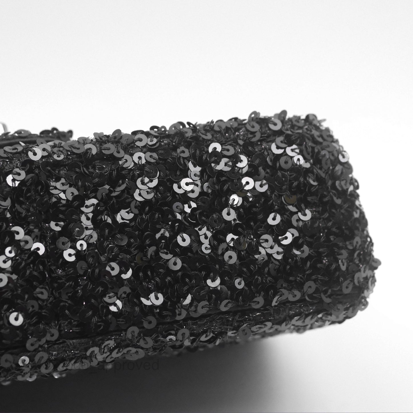 Chanel Flap Bag Sequin Black Silver Hardware 23S