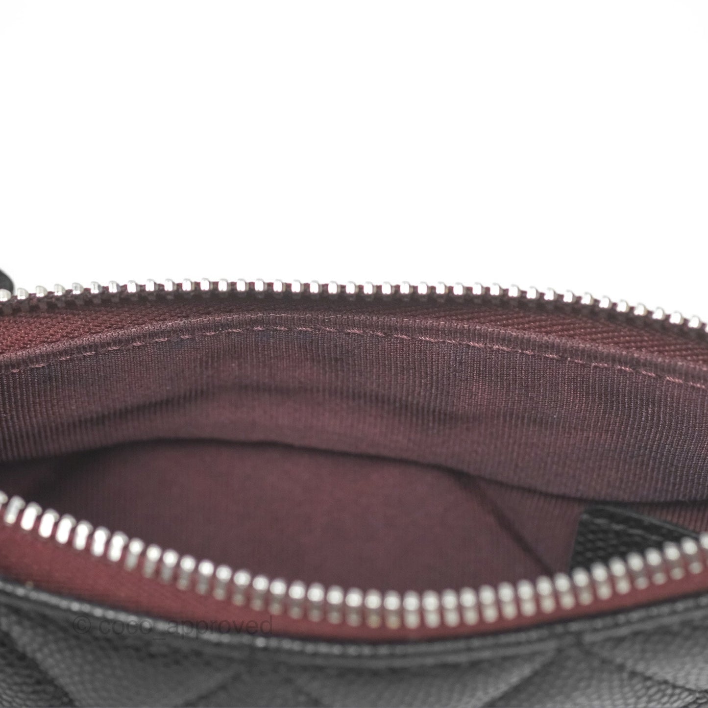 Chanel Quilted Mini O Case Black Caviar Silver Hardware