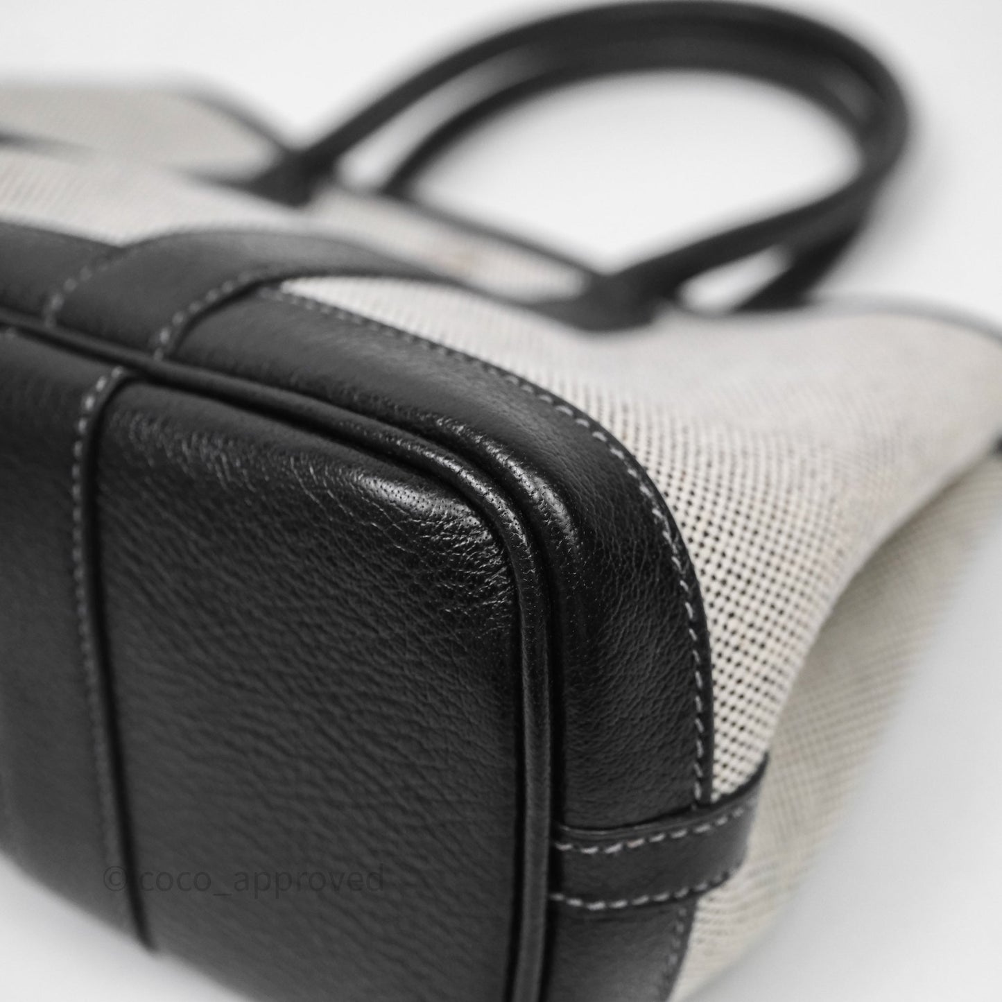 Hermes Vintage Mini Garden Party Noir 89 Canvas Palladium Hardware
